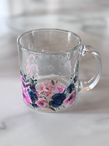 Blue Watercolor Floral Coffee Mug