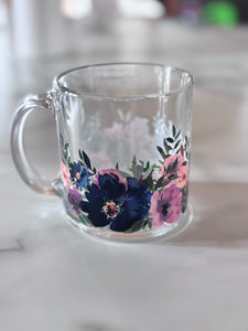 Blue Watercolor Floral Coffee Mug