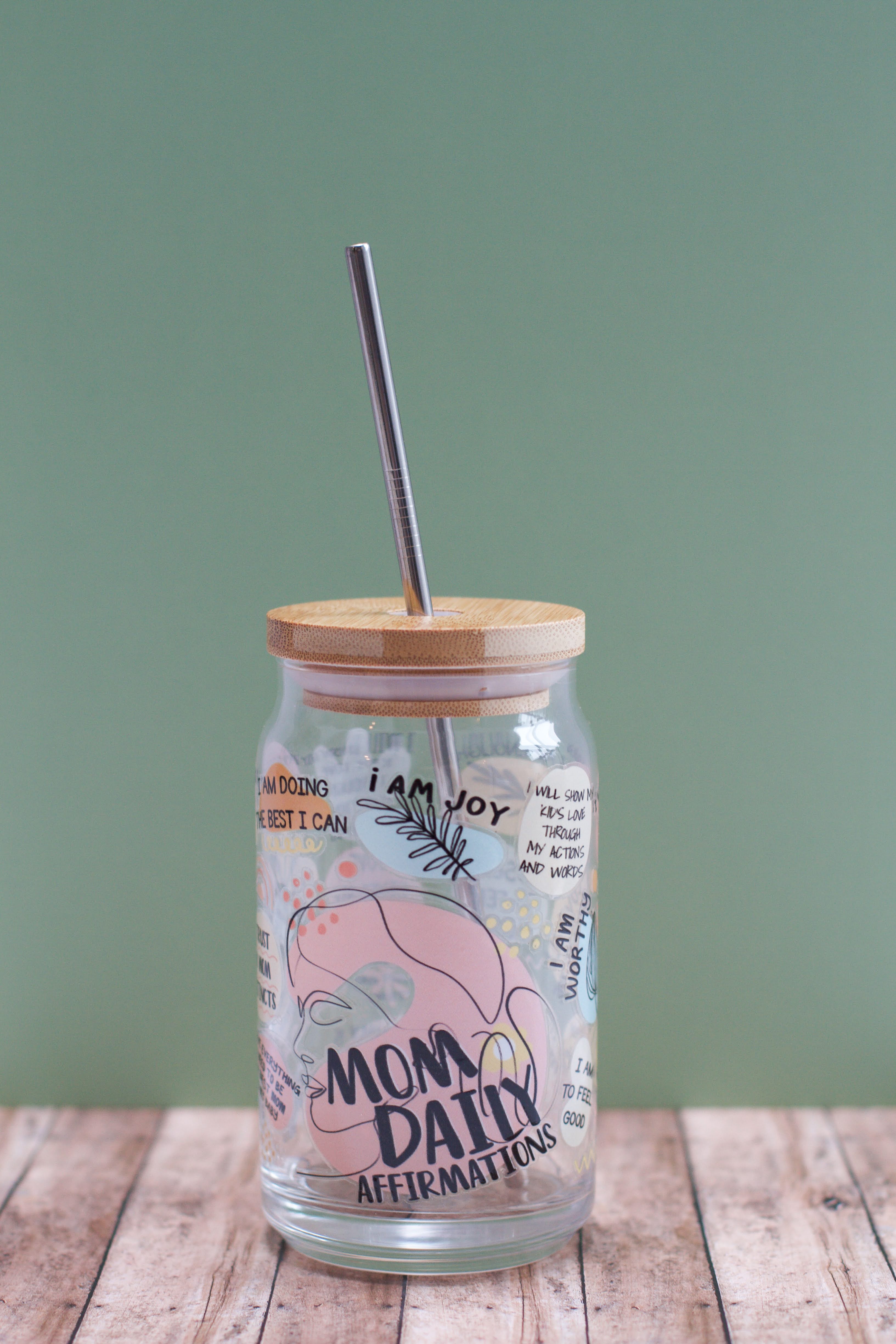 The Mom Daily Affirmation Glass Drinking Cup